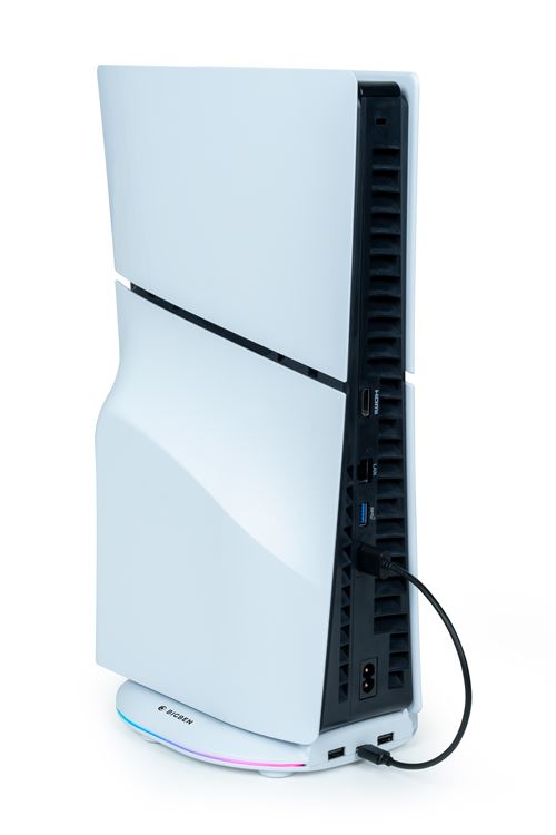 Auarte Support Vertical pour PS5 Slim Disc & Digital New Console, Socle Vertical pour PS5 Slim Accessoires avec Patin Antidérapant, Vis, Robuste et Solide (Blanc