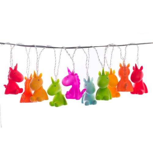 XX SMALL GARLAND DECORATION 10 UNICORNS COLORED