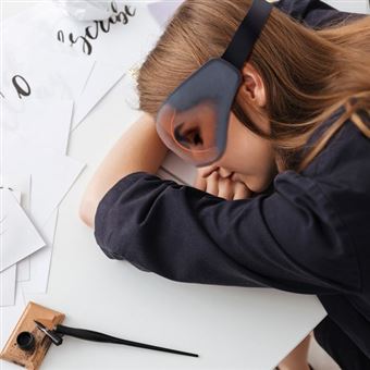 Masque De Sommeil Occultant Avec Yeux Ouverts Dessinés - Sangle Réglable - Léger (27g) - Pour Siestes Discrètes, Voyages