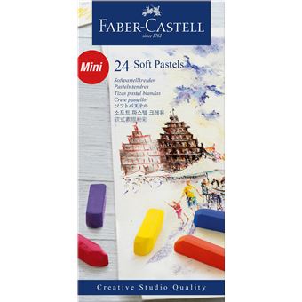 Boîte 24 demi pastels carrés tendres Faber-Castell - 1