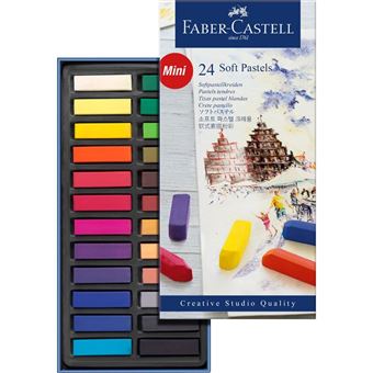 Boîte 24 demi pastels carrés tendres Faber-Castell