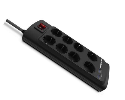 Multiprise 8 prises avec interrupteur et parafoudre (1.5m câble)