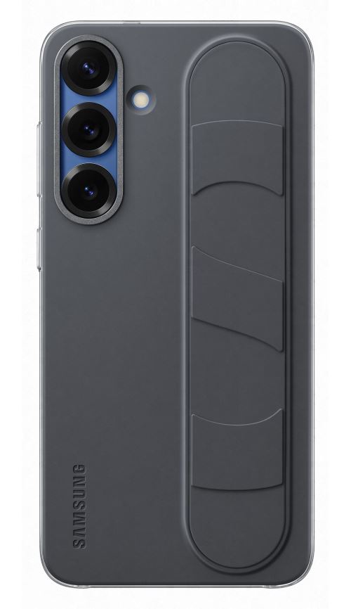 Coque en silicone avec lanière et support noir pour Samsung Galaxy S25+