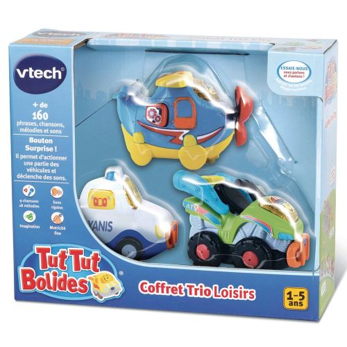 VTech Tut Tut Bolides Coffret Trio Loisirs 3 Voitures Interactives Avion Ã€ Hélices Voiture De Police Et Quad Jouet Musical Et Sonore Cadeau Enfant De Ã€ Contenu en Français - vue 6