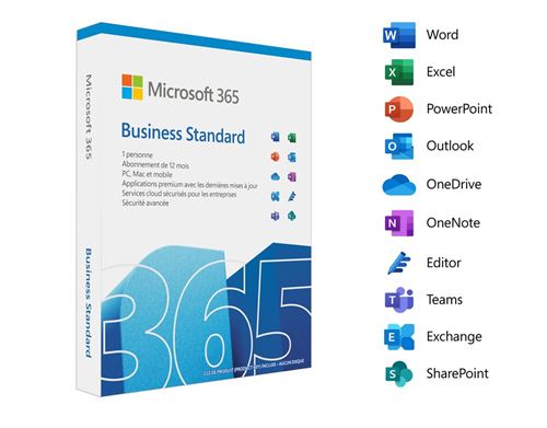 Microsoft 365 Business Standard 1 utilisateur Abonnement 12 mois