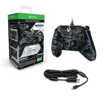 PDP Deluxe Wired Controller - Manette de jeu - filaire - camo noir - pour PC, Microsoft Xbox One