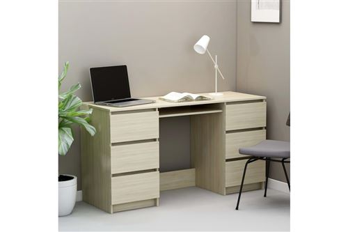 Bureau Chêne sonoma 140x50x77 cm Bois d ingénierie