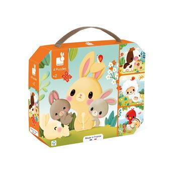 Puzzles Evolutifs Janod Animaux Ferme de 6 à 16 pièces - 1