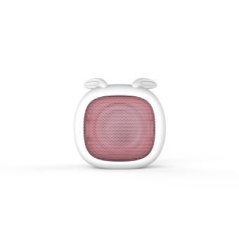 Mini Enceinte Bluetooth We Rose avec 2 coques interchangeable Cochon Rose et Lapin Blanc