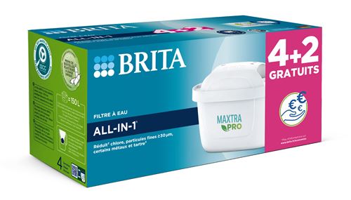 Pack De 4 Cartouches Filtres À Eau Avec 2 Gratuits Brita Maxtra Pro All-In-1 1053882 Blanc