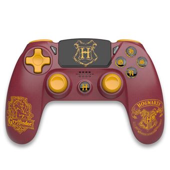 Harry Potter - Manette Sans Fil PS4 - Prise Jack - Boutons Lumineux - Gryffondor - Rouge