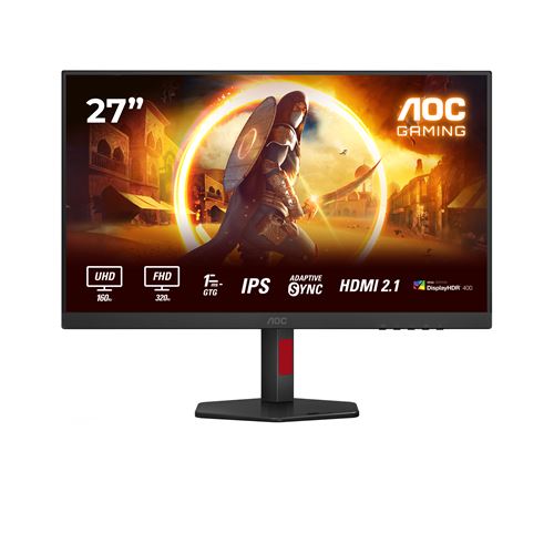 Ecran PC Gaming Aoc U27G4R 27 165 Hz 4K UHD Noir et Rouge