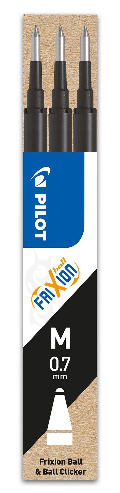 Set De 3 Recharges Pilot Frixion Ball Noir Pointe Moyenne