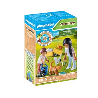 Playmobil Country 71309 Famille de chats avec femme et enfant