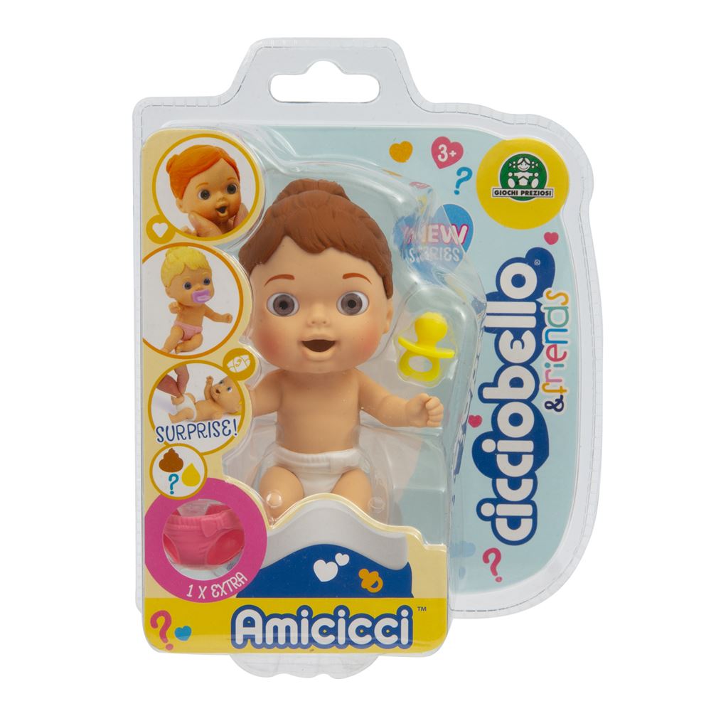 Cicciobello CC014100 Amicci Time Ensemble de Jeu pour bébé avec Couche  Surprise et Vous Pouvez la remplacer par Une Propre, avec Matelas à Langer  et