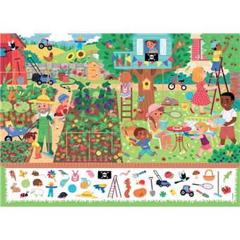 Puzzle enfant 60 pièces Nathan Au jardin Cherche et trouve