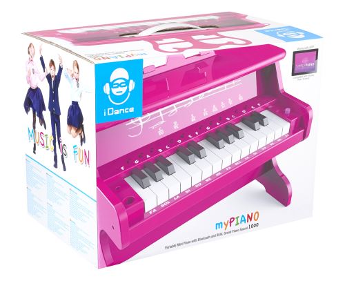 Mini piano iDance BigBen avec haut-parleur Bluetooth intégré Rose