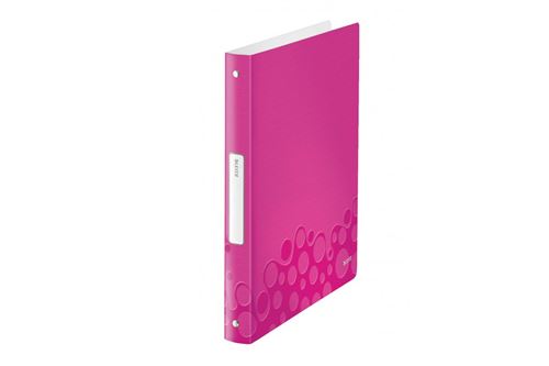 Leitz Ringbuch Wow, Din A4, Pp, Pink-Metallic, 4 Ringe 4 Ring-Reiámechanik, Rckenbreite 32 Mm, Ringdurchmesser 25 Mm, Fassungs