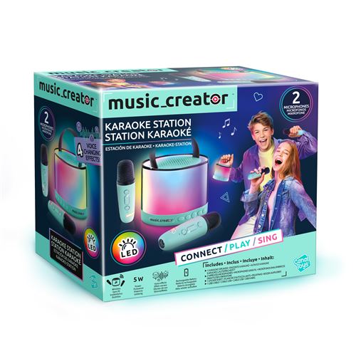 Canal Toys Music Creator Mini Station Karaoké Enceinte lumineuse avec 2 microphones sans fil INF 044