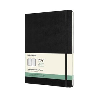 Agenda-carnet 2021 semainier Moleskine Rigide très grand format Noir