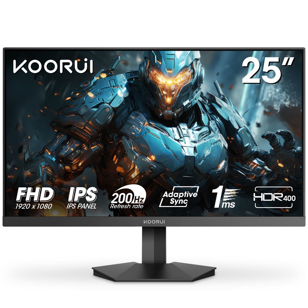 Écran PC Gamer 24 Pouces KOORUI 200Hz - IPS 1ms, HDR 400, FreeSync - FHD 1080P - Parfait Pour Jeu Et Multimédia