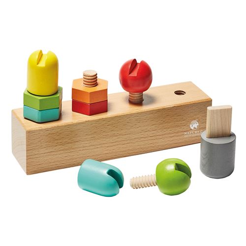 Planche à Vis Montessori En Bois – 10 Vis, 4 Outils – Jouet éducatif 3-6 Ans – Motricité Fine Et Autonomie