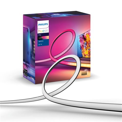 Bande lumineuse LED Blanc et couleur Lightstip Philips Hue 1.4 m Noir