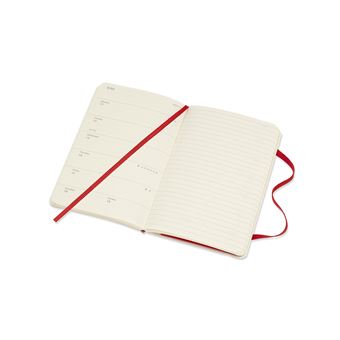 Agenda semainier Moleskine Format de poche Couverture souple 2022 Rouge Ecarlate