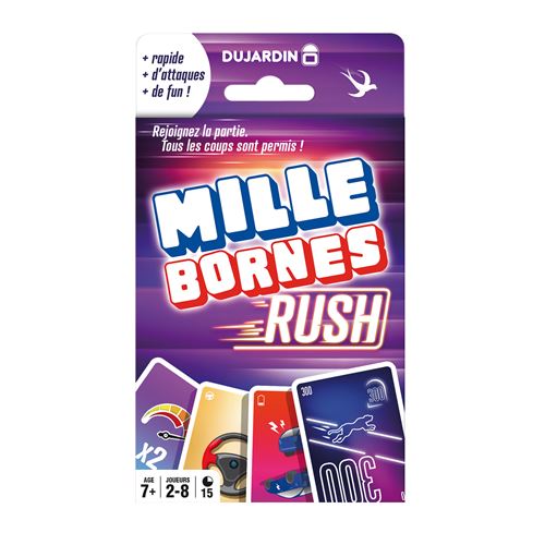Jeu Classique Dujardin Mille Bornes Rush – Jeu Stratégique pour 2 Joueurs et Plus