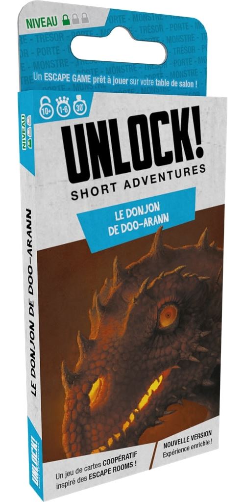 Boite de Jeu d'escape game Asmodee Unlock Short Adventures Le Donjon de Doo-Arann