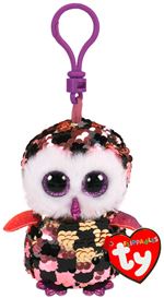Porte-clés en peluche Ty Beanie Boo's Clip Flippables Checks le hibou