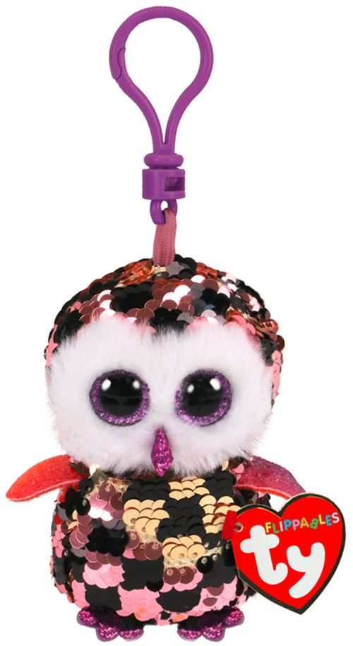 Porte clés Peluche Ty Flippables Clip Checks le hibou