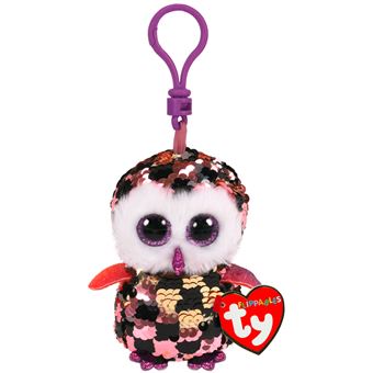 Porte-clés en peluche Ty Beanie Boo's Clip Flippables Checks le hibou