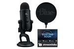 Kit pour streaming gamer Logitech Blue Yeti avec filtre anti-pop personnalisé pour PS4/PS5/PC/Mac Noir