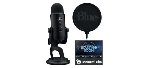 Kit pour streaming gamer Logitech Blue Yeti avec filtre anti-pop personnalisé pour PS4/PS5/PC/Mac Noir