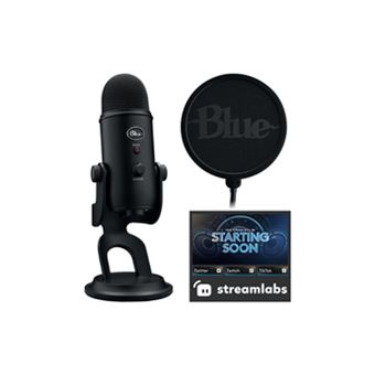 Kit pour streaming gamer Logitech Blue Yeti avec filtre anti-pop personnalisé pour PS4/PS5/PC/Mac Noir