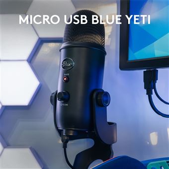 Kit pour streaming gamer Logitech Blue Yeti avec filtre anti-pop personnalisé pour PS4/PS5/PC/Mac Noir