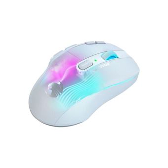 ROCCAT Kone XP Air - Souris - optique - 10 boutons - sans fil, filaire - Bluetooth, 2.4 GHz - récepteur sans fil USB - blanc