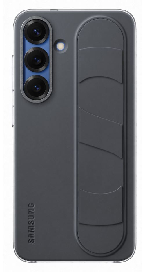 Coque en silicone avec lanière et support noir pour Samsung Galaxy S25