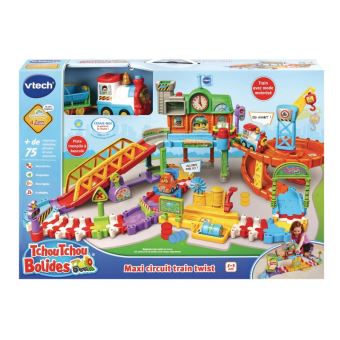 Train en Bois pour Enfants 72 Pièces - Ensemble Électrique avec 4 Wagons et Rails Bois - Jouet