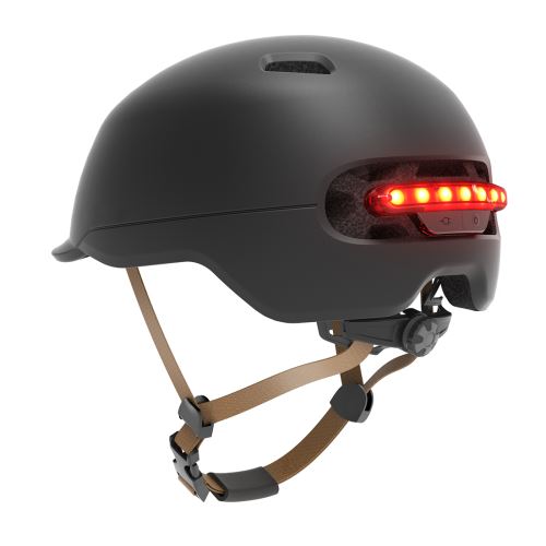 Casque LED yeep.me avec feu stop intégré Taille M Noir