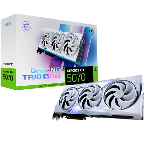 Carte Graphique MSI Nvidia GeForce RTX 5070 12G GAMING TRIO OC WHITE