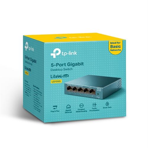 Switch de bureau 5 ports 10/100/1000 Mbps Tp-Link LS105G Bleu