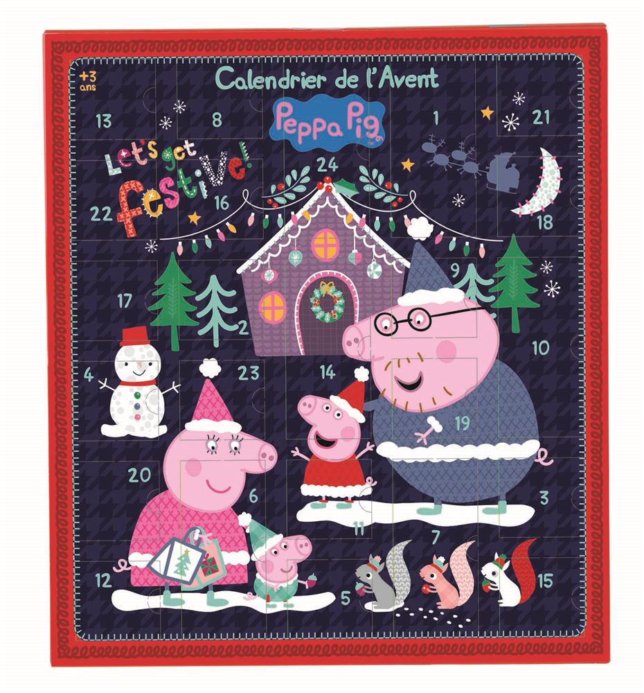 Peppa Pig - Calendrier De L'Avent Bijoux Et Accessoires Cheveux – 28x7x28 Cm – 24 Surprises – Dès 3 Ans – Sous Licence Officielle