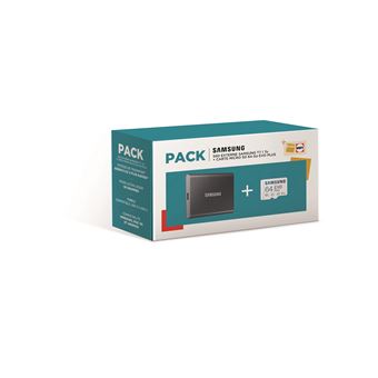 Pack Fnac Externe SSD-Festplatte Samsung Micro-SD-Karte 3.2 - TB SSDs + T7 64 Titangrau Evo 1 fnac Plus Einkauf Externe Preis USB | GB Portable - & Schweiz