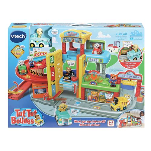 Vtech Multicolore Circuit Maxi Garage Interactif Mécano Animo Tut Tut Bolides + Théo Fan D'auto