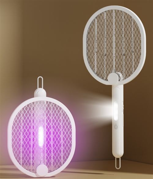 Anti-Moustique Zero Moustique Raquette 3 En 1 2488 Blanc