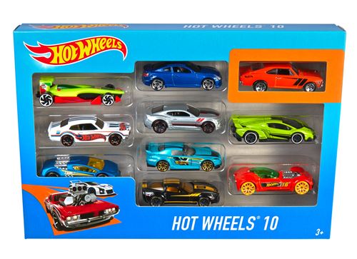 Coffret de 10 voitures Hot wheels Mattel Modèle aléatoire