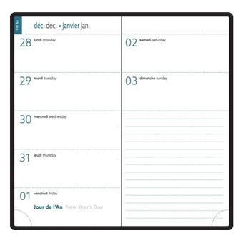 Exacompta : Agenda Semainier Planifiée 13 Cassandra - Dimension 9 X 13