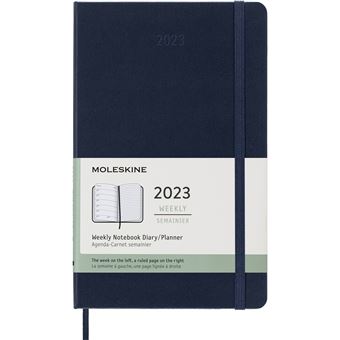 Agenda scolaire Moleskine 2022 2023 Semainier grand format Rigide Bleu Saphir